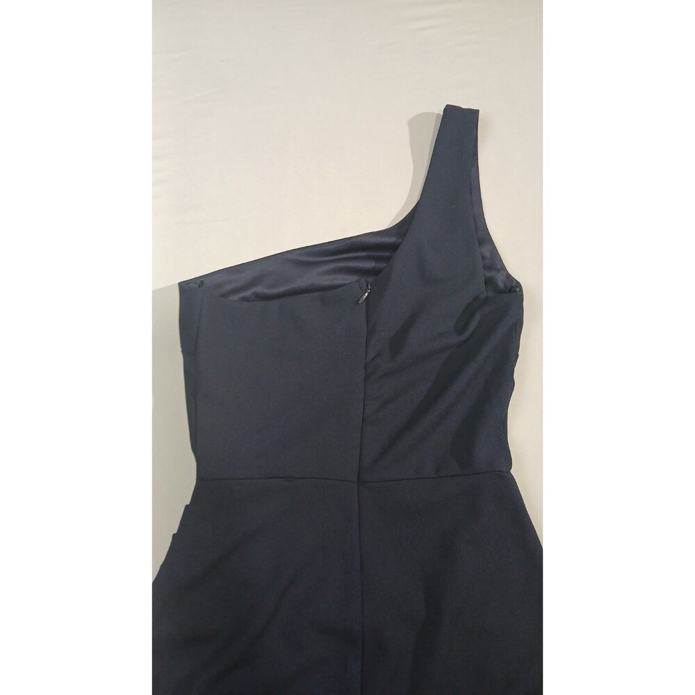 Kittenish One Shoulder Midi Dress Womens XS Navy Blue Cocktail Wedding Guest NWT - Picture 13 of 14